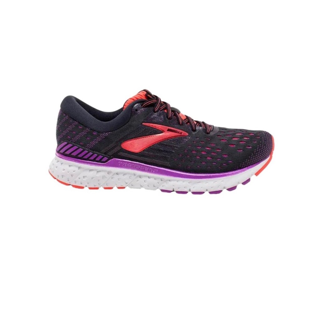 Brooks Transcend 6 Running Shoes Womens 9 Navy Purple Pink Cushioned Support